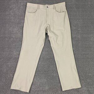 FootJoy Athletic Fit Pants Mens 36 x 30 Tan Khaki Golf Performance Stretch Chino